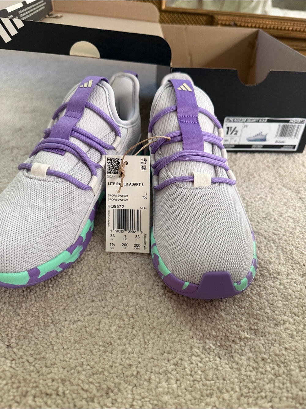 Adidas Kids lite racer adapt 8.0 Sneakers - size 1.5